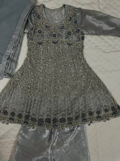 3-piece gray full-embroidered suit