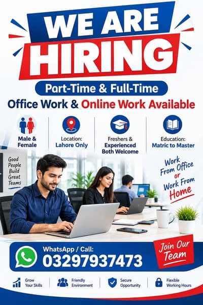 WE HIRING MALES AND FEMALS STAFF FOR OFFIEC WORK