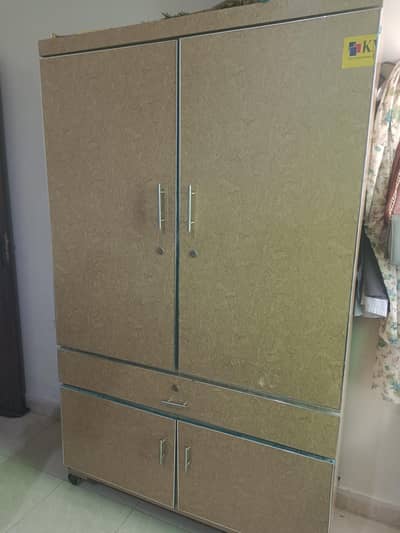 Wardrobe Almari + Iron Table For Sale - Excellent Condition