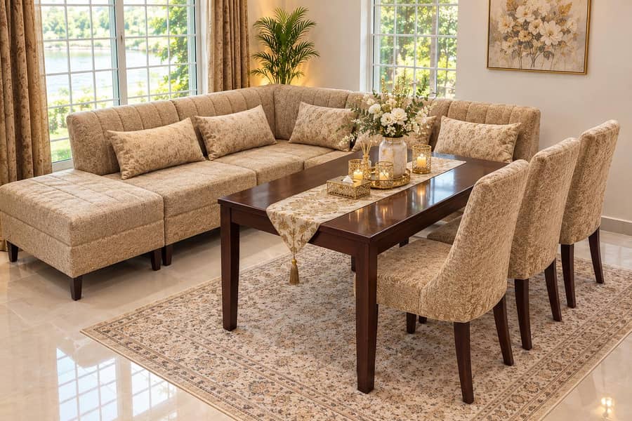 sofa ,chair ,dining table, L shape sofa 3