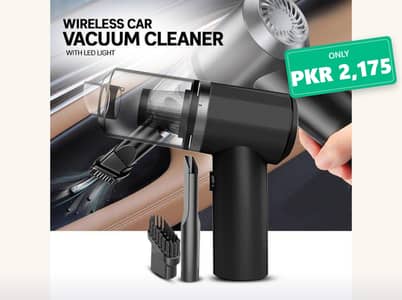 Portable Car Vacuum Black ABS 5x2x3"