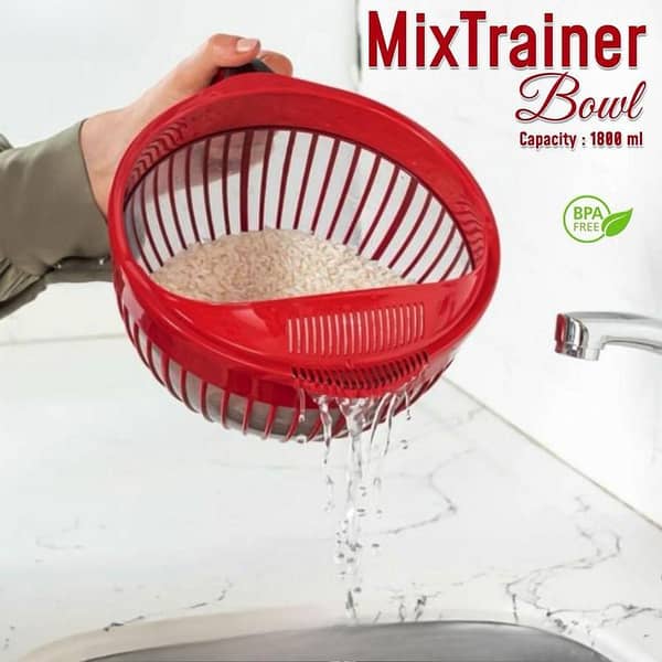 Mixing & Strainer Bowl – Easy Whisking Bowl for Baking, Dough & Egg Beating (1800ml), Kitchen Mixing Bowl with Strainer – BPA Free, Large Capacity for Baking & Cooking