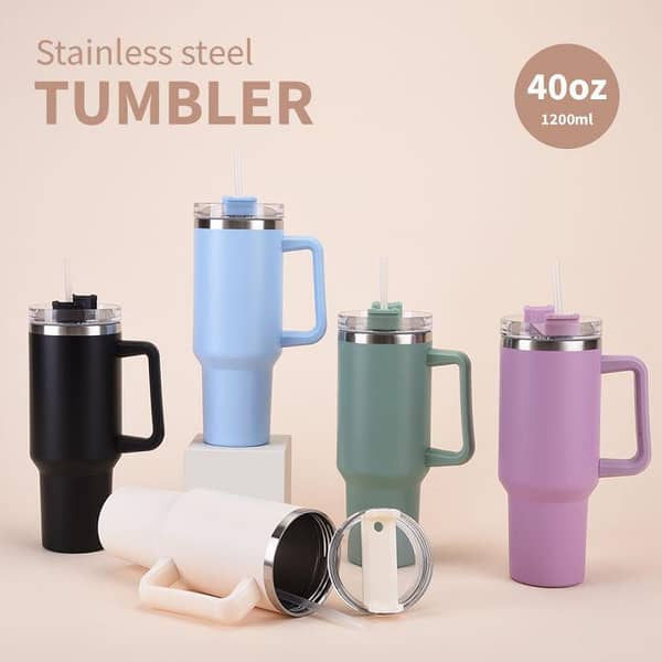 Stanley Tumbler - Stainless Steel Vacuum Tumbler with Straw - 40 oz | Keeps Drinks Hot for 8 Hours, Cold for 16 Hours | Leak-Proof, BPA-Free, Eco-Friendly | Perfect for Travel, Work, and Outdoor Adventures