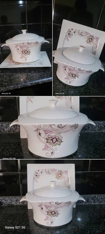 8 Persons Ceramic Bone Dinner set (71 pieces) for Sale
