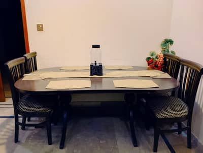 Big Size Dinning Table with 6 modern Design chair 03313/6404/21;