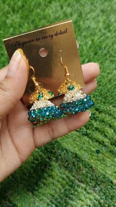 Emerald Green Jhumka Earrings