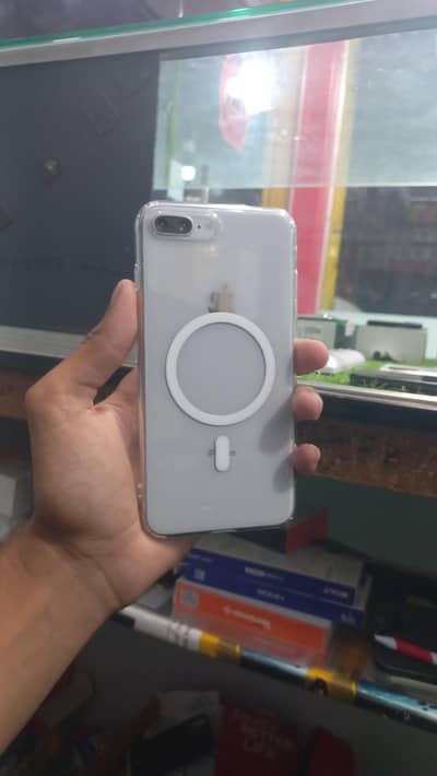 Apple iPhone 8 Plus with cover + charger+cable.