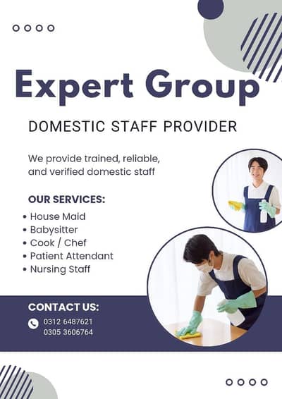 Maid, Babysitter, Cook, Patient attendant