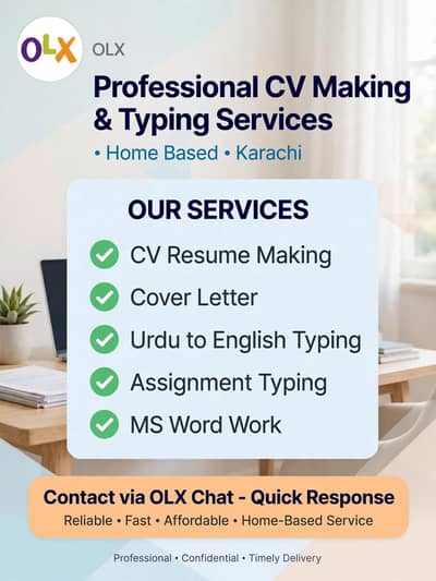 professional cv making and typing work_ home based karachi