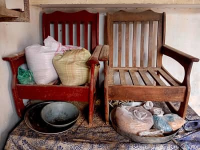 wood sofa set