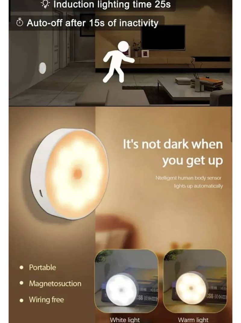 Rechargeable Motion Sensor LED Light | Wireless Night Light 4
