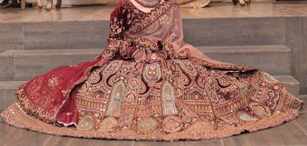 Luxury Bridal Lehenga | Heavy Embroidered Pakistani Wedding Dress