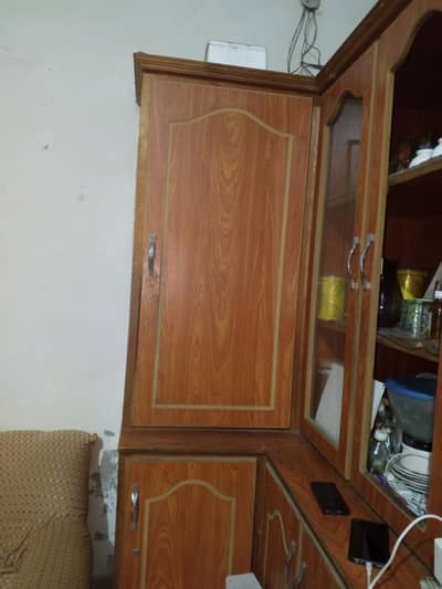 Wooden Wall Cabinet / Cupboard – TV Unit – Good Condition