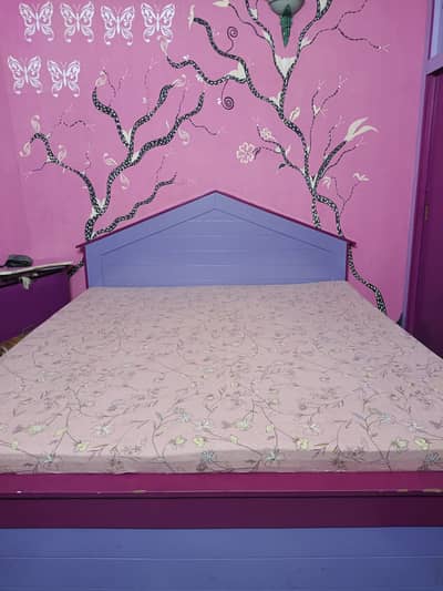King size bed with orthopedic mattress