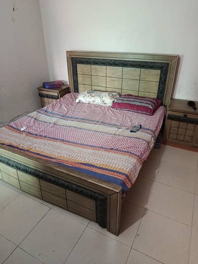 bed set with two side tables