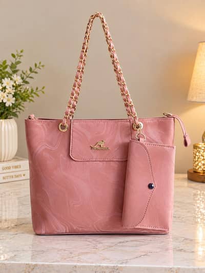 Elegant & Stylish Women’s Handbag with Fluffy Charm