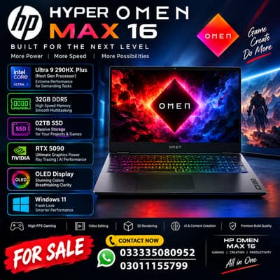 HP Omen Max-HyperX / Ultra 9 290HX Plus / 32GB-2TB RTX 5090 (24GB)Pack