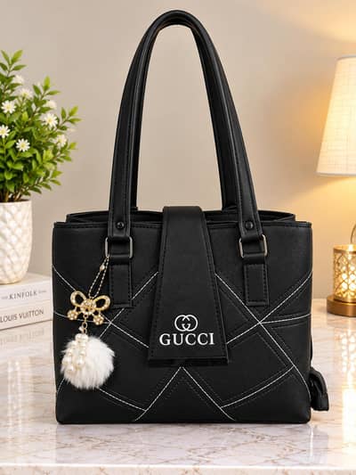 Elegant & Stylish Women’s Handbag with Fluffy Charm