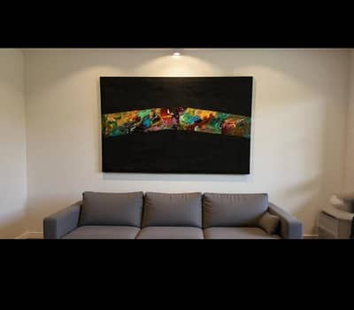 Statement piece Textured,gold leaf flakes, acrylic paints 2*4 canvas