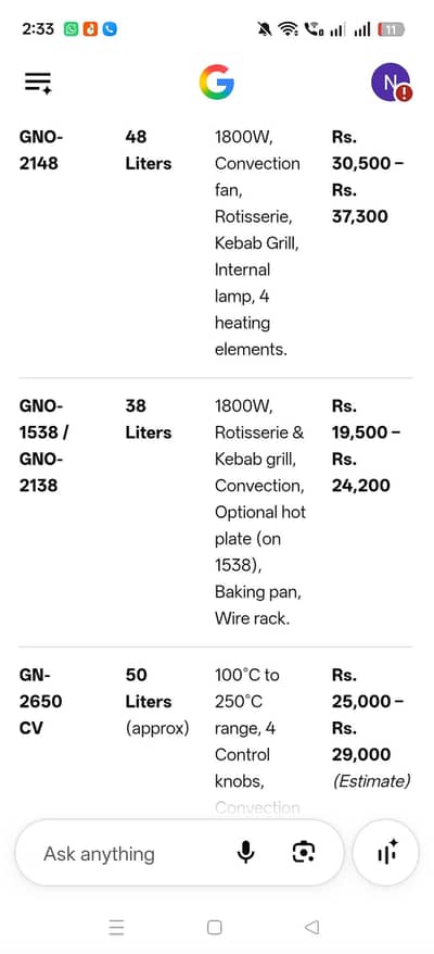 electric oven in good condition very less used