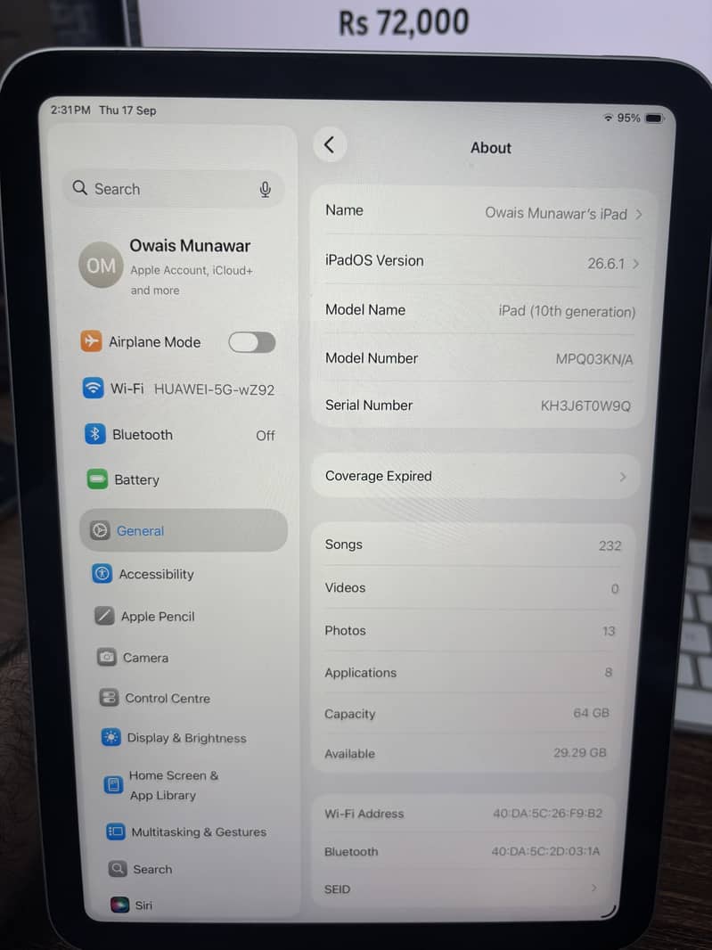 iPad (10th Generation) 64GB WiFi — iPadOS 26, Excellent Condition 8