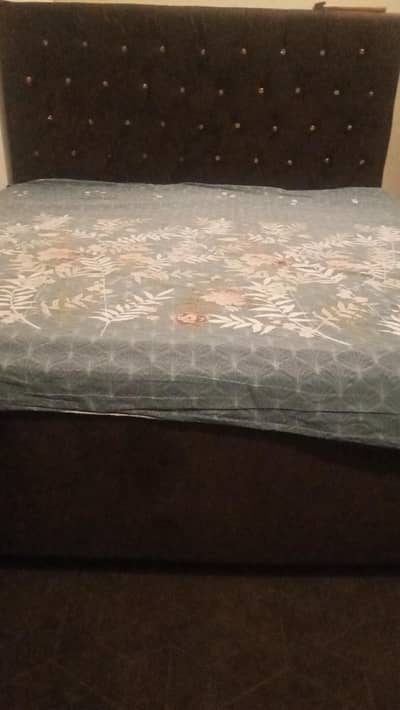 double bed velvet brown colour
