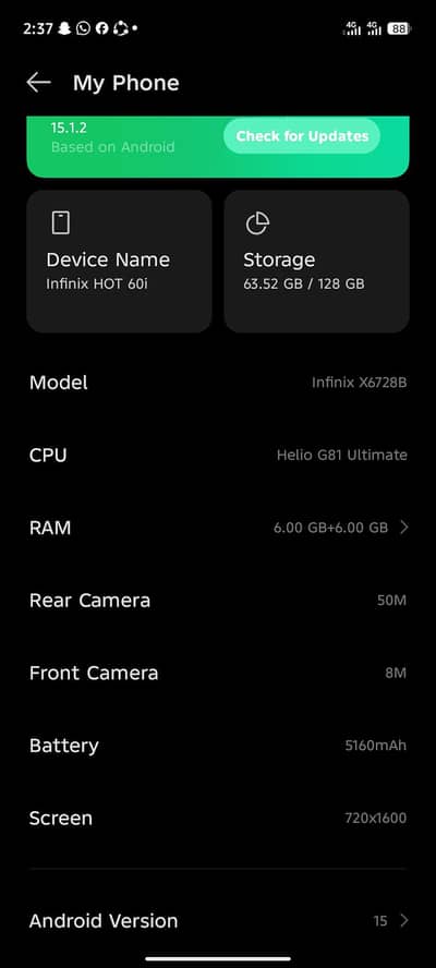 Infinix hot 60i for sale. . .