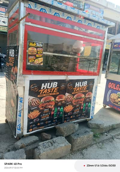 Steel Stall with 2x Hotplates For Burger Shwarma