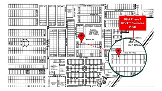 Prime Location 1 Kanal Residential Plot No. 2358 for Sale in Sector T, DHA Phase 7 Lahore