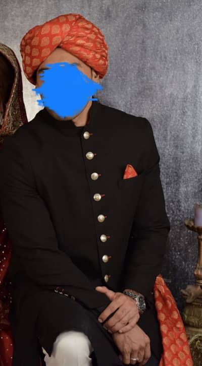 Black Sherwani and kulla