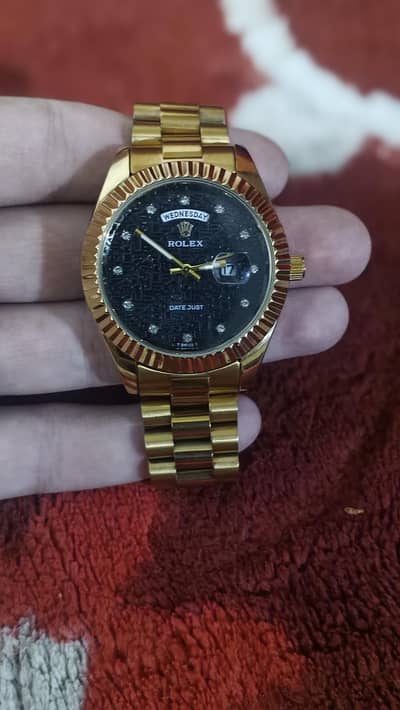 Rolex day -date Gold Mens watch black dial