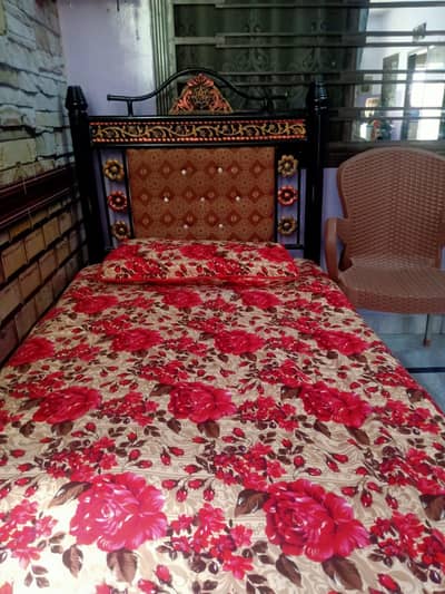 iron single bed pair