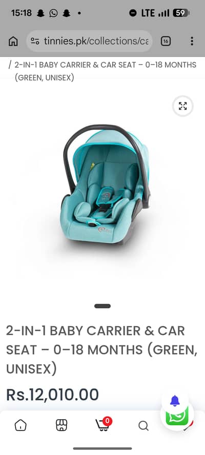 Tinnies 2 in 1 car seat