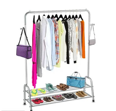 Silver Metal Clothes Stand – Single & Double | Clothing Stands