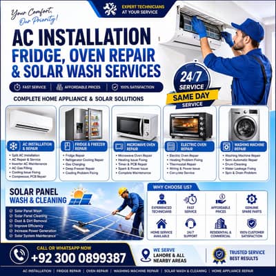 AC Repair , Fridge Repair , Oven Repair , Washing Machine Repair ,