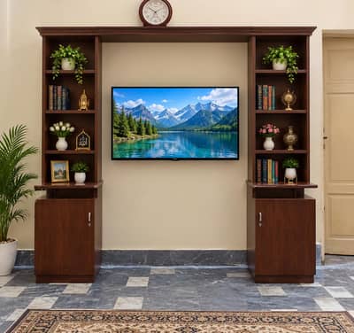 خوبصورت اور مضبوط لکڑی کی الماری — TV Cabinet کے ساتھ