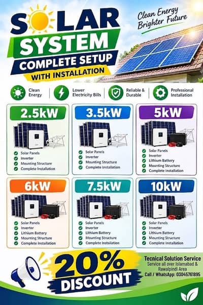 2.5KW to 10KW Solar System Complete Setup | 20% Discount