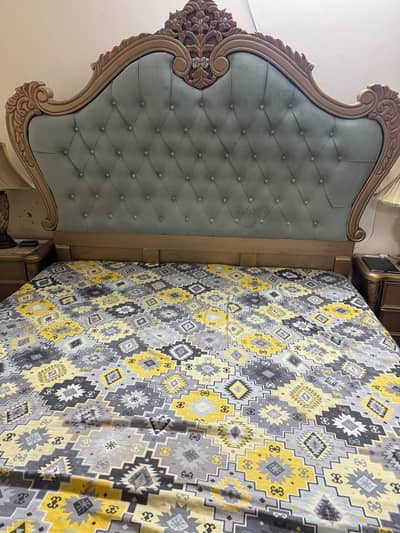 chinioti bed set with coffee chairs set used