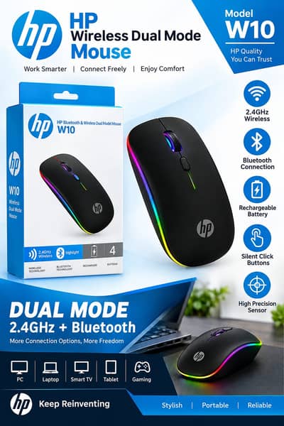 HP Wireless Dual Mode Bluetooth Mouse With Builtin Bettery