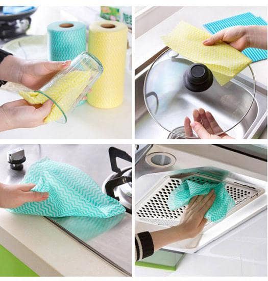 Multi-Purpose Kitchen Cleaning Reusable Wipes Multi-Colour