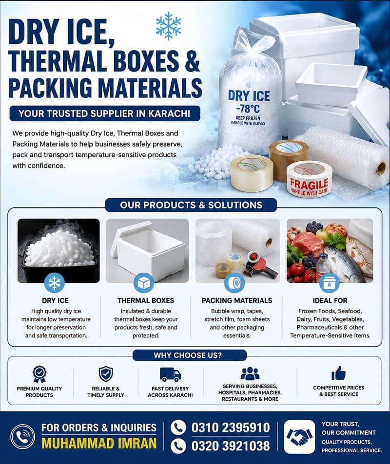 Dry ice & packaging materials 0