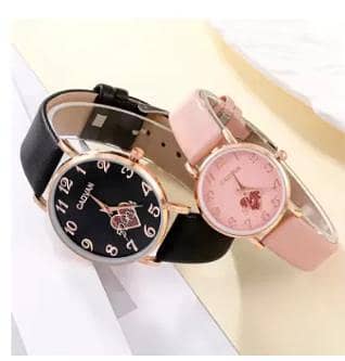 2 Pcs Luxury Couple Watch Set for Men Women Quartz Calendar Wristwatch Leather Strap R 3337 / 4013