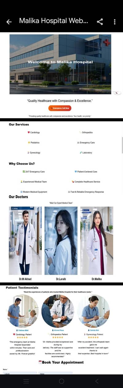 Hospital Website - Ready Made For Clinic / Hospital