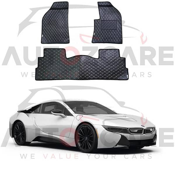 BMW i8 7D Floor Mats (Flat Style) 5PCS - Model 2014-2020