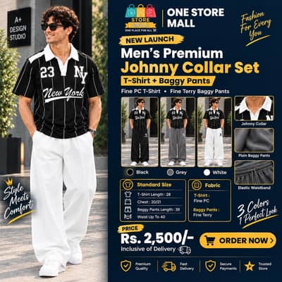 Johnny Collar T-shirt with Trouser