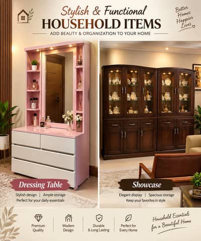 Household Items - Dressing Table - Showcase - Good Condition