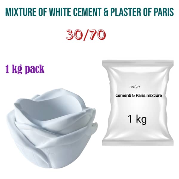 1KG Mixture of White Cement & Plaster of Paris 30/70