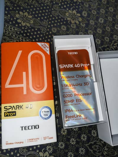 Tecno spark40pro plus Storage (16/256) Condition 10/10 warranty 9month