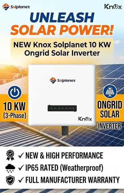 Knox Solplanet 10KW | 3 Phase On-Grid Solar Inverter | IP65 |Warranty