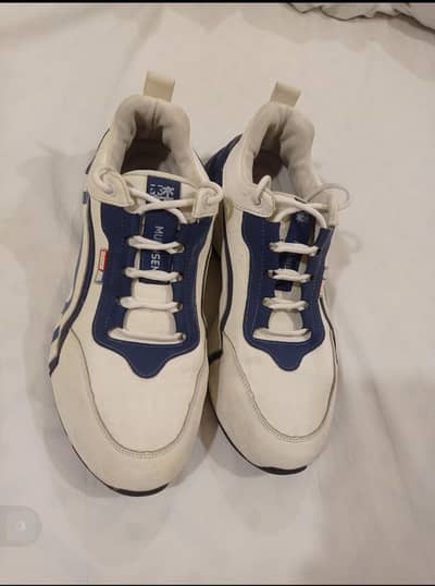 mulinsen white X blue sneaker size-42- article 23217- used good cond